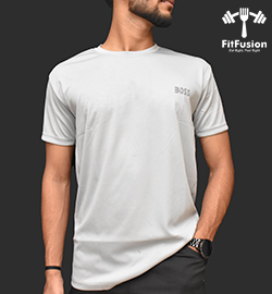 Men's Solid Sports T-shirt Light Grey